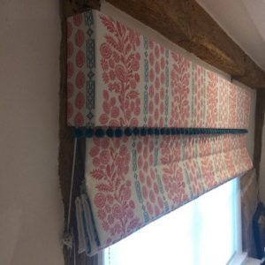 Roman blind with a box-pelmet